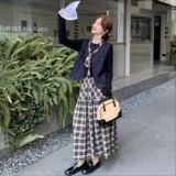 休闲风老钱风时尚套装裙子复古气质秋季吊带小香风显瘦小个子针织，女装套装/套裙，浙宝271