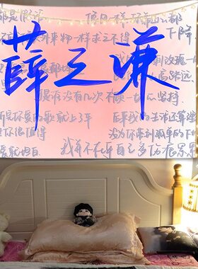薛之谦歌词背景布周边粉丝应援挂布房间卧室装饰布置墙布挂毯定制