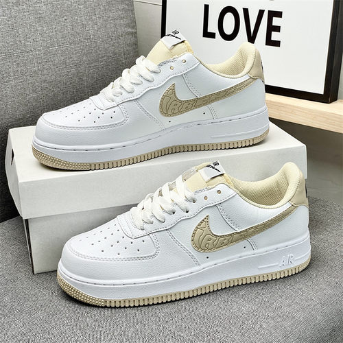 莆田正品AF1空军一号aj1男鞋af1女款白灰金联名增高学生休闲板鞋