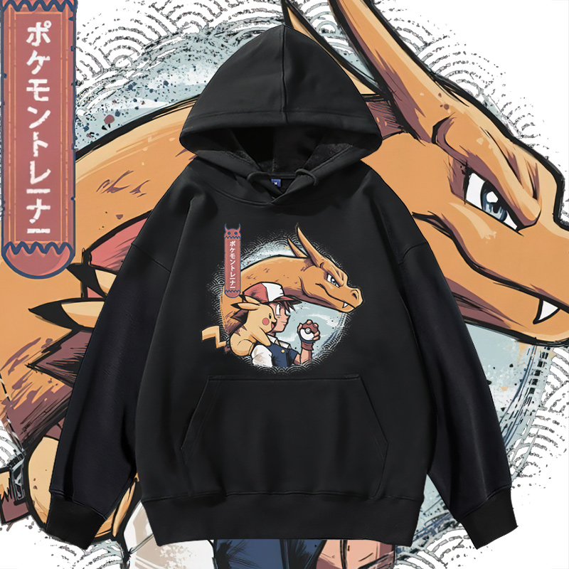 连帽卫衣男秋季日系皮卡丘印花