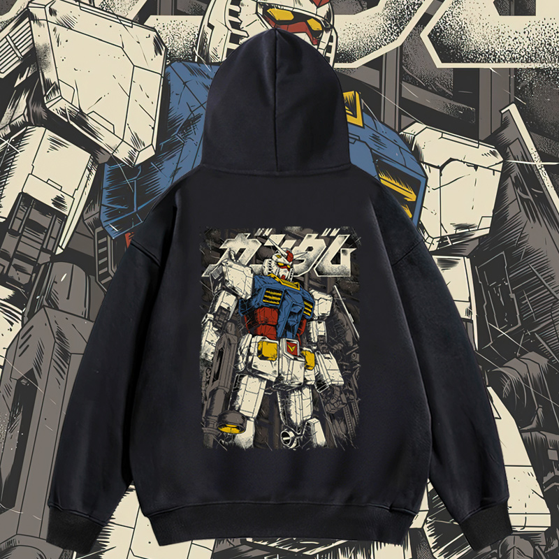 机动战士高达宽松加绒卫衣帽衫