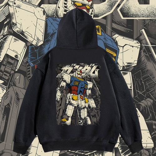 机动战士高达宽松加绒卫衣帽衫