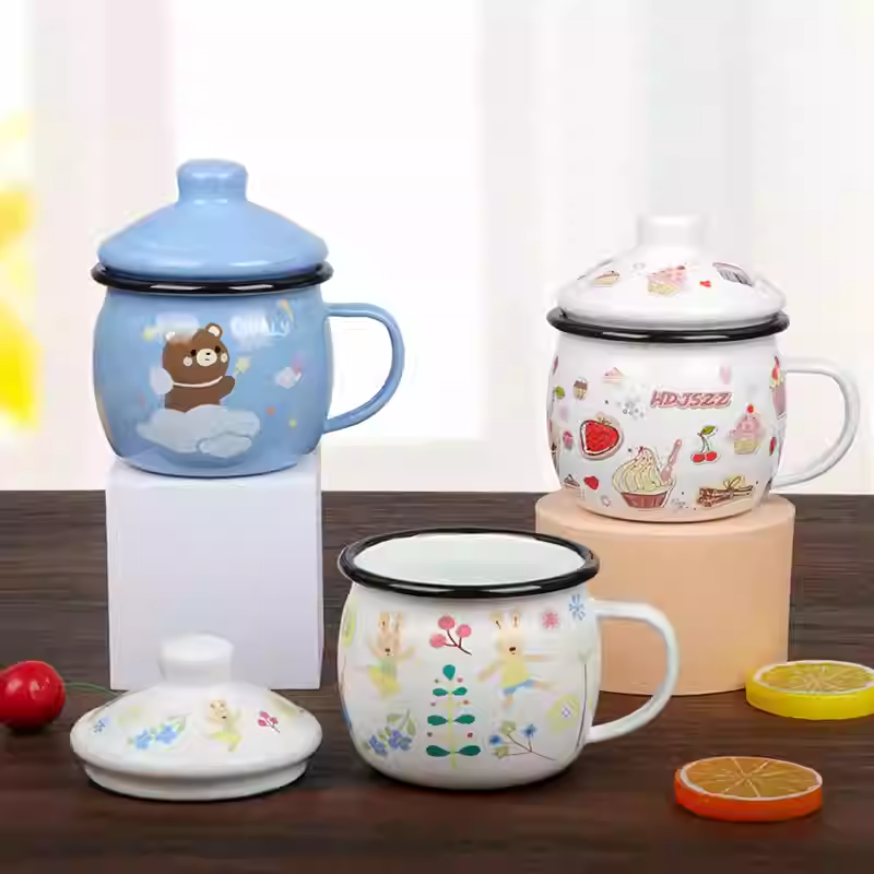 特厚搪瓷杯儿童杯幼儿园喝水杯可爱呆萌胖杯茶杯彩色口杯奶牛杯子,餐饮具,奶杯/牛奶杯,淘宝优惠券,粉丝福利购,淘宝优惠卷