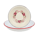 加厚珐琅搪瓷深型饭碟深汤盘深菜盘圆盘菜碟经典怀旧搪瓷盘子果盘