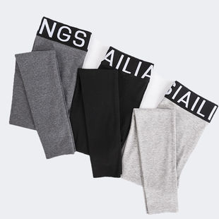 子女新款 秋冬季 加绒加厚高腰紧身九分裤 女外穿薄款 学生显瘦 打底裤