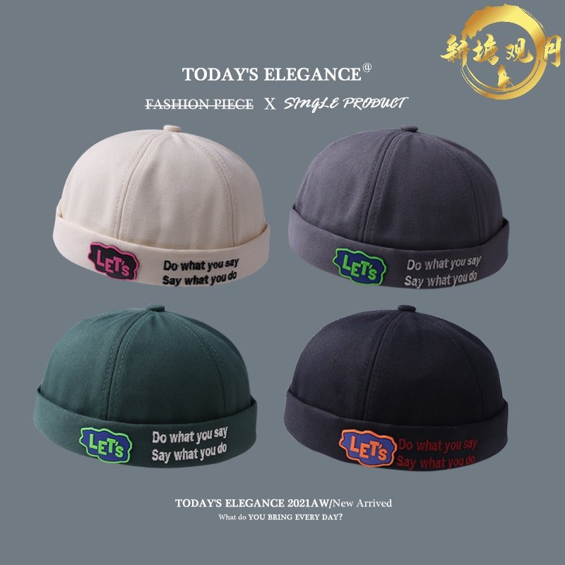 瓜皮雅痞街头复古风印花地主帽子男女潮春夏季盆帽休闲日系嘻哈帽