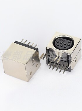 鸿壹销售S端子连接器母座10P插板全包MINI DIN连接器 HY-510