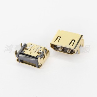 HDMI 高清接口高清傳輸插座 HD01 014G 19P鍍金四腳插引腳貼母座