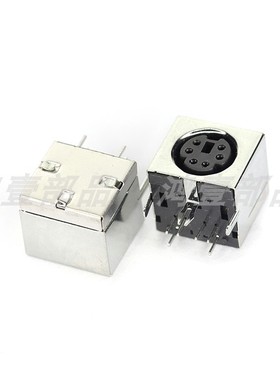 鸿壹S端子连接器 6P全包黑色MINI DIN工控主板接口母座 HY-506