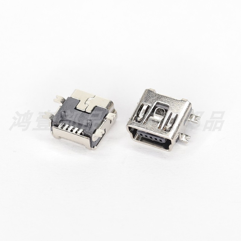 鸿壹｜USB母座 MINI 5PIN短体贴片USB接口USB-MU-02 USB充电接口