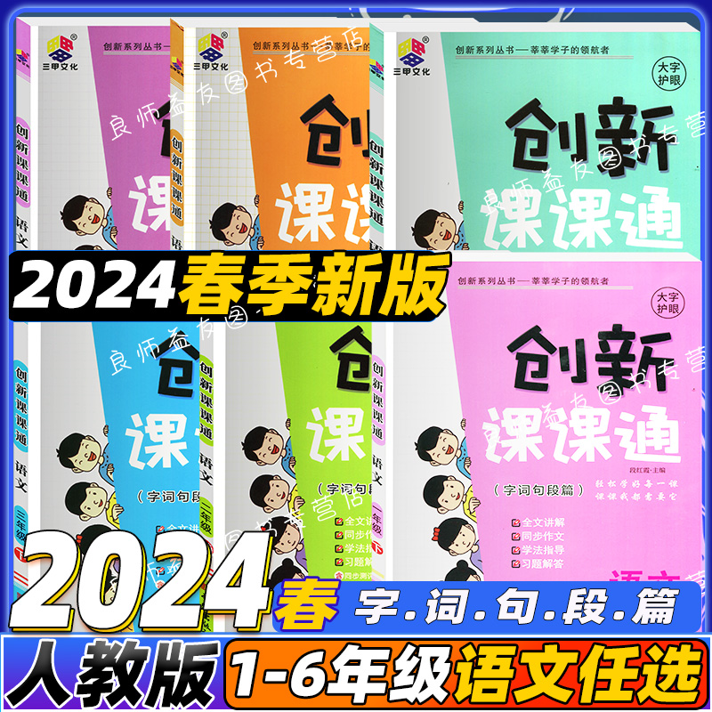 2024新创新课课通一二三四五六年级下册语文人教版字词句段一点通全文讲解大字护眼版-封面