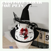 洛丽塔宠物披风猫咪狗狗魔法少女口水巾黑白蕾丝蝴蝶结围脖猫装 饰