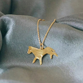 复古小马项链小众西班牙Apres ski中古手工做旧感文艺锁骨链