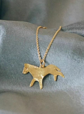 复古小马项链小众西班牙Apres ski中古手工做旧感文艺锁骨链