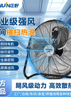 正野强力趴地扇工业家用落地风扇