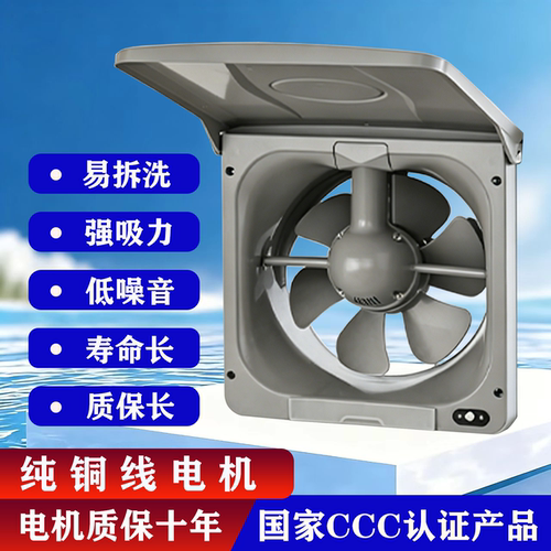 10寸大功率家用换气扇厨房抽油烟排气扇抽风机窗墙式排风扇排油烟 - 封面