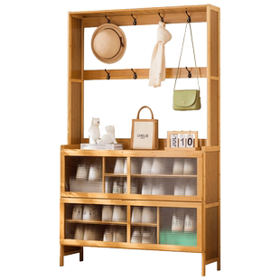 鞋柜家用门口玄关柜一体隔断实木入户收纳神器省空间简易鞋架防尘