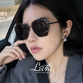 无框墨镜女2026新款 高级感大脸显瘦太阳镜显脸小方圆脸遮阳开车潮