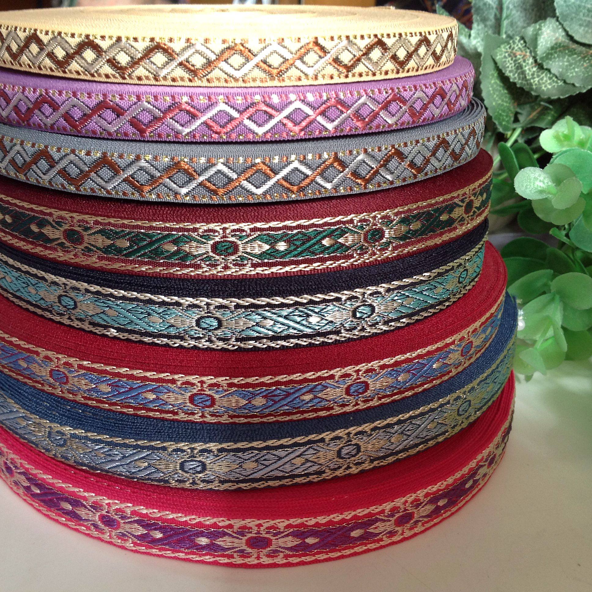 民族风花边辅料装饰布料古典几何提花织带衣服装布料手工diy制作