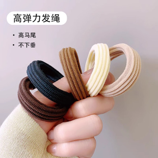 护发高弹力发圈扎马尾头绳橡皮筋简约款 耐用头饰高级感不伤发头绳