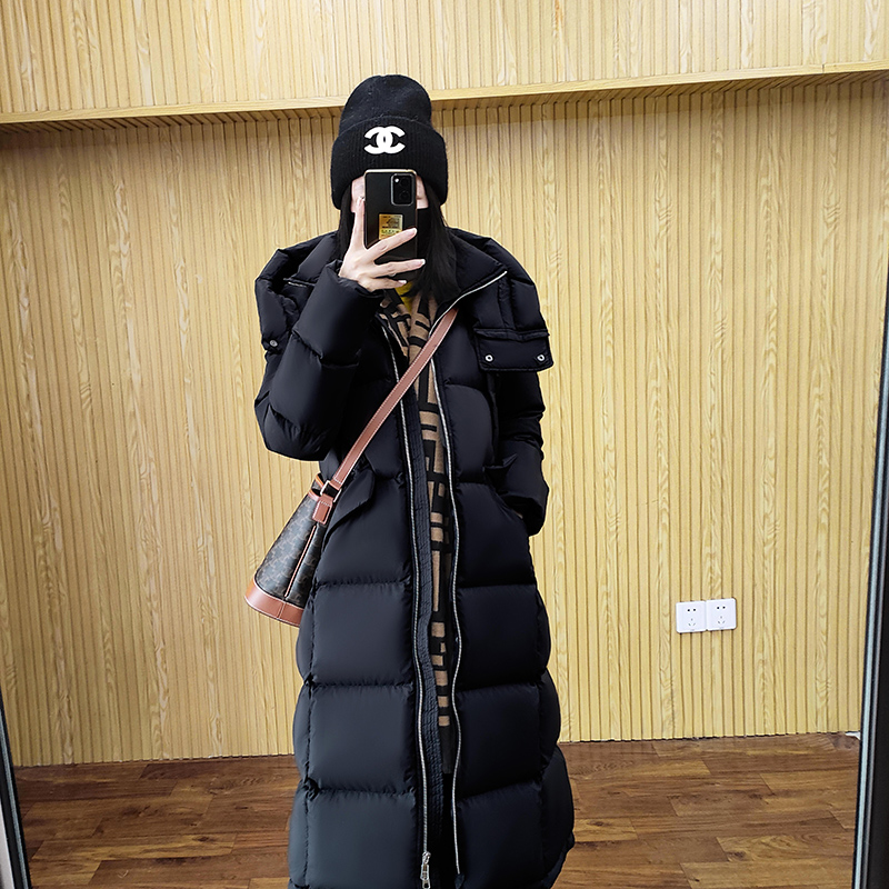 减龄A字型95鹅绒羽绒服保暖长款