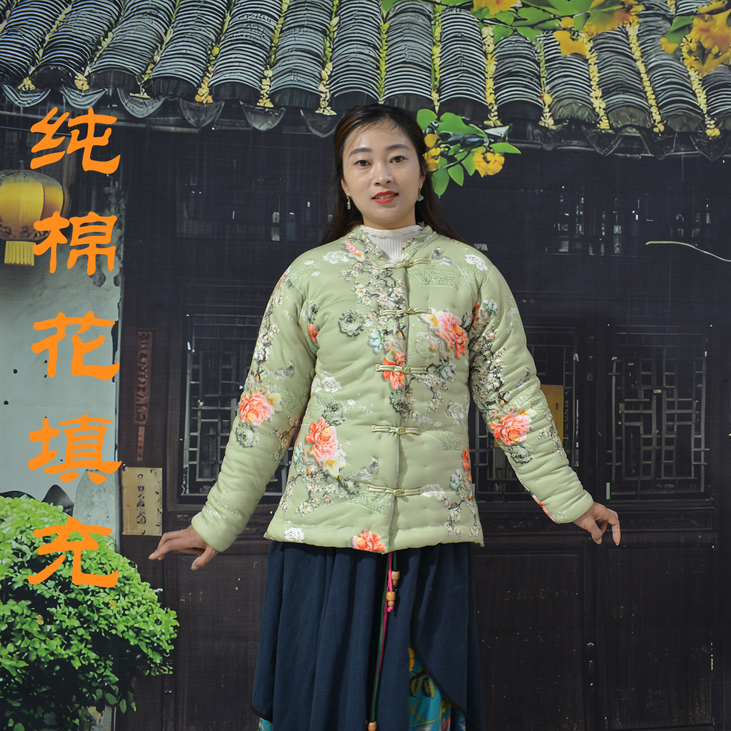 纯棉花填充冬季新款纯手工棉衣女短款加厚保暖棉袄中式国风棉服