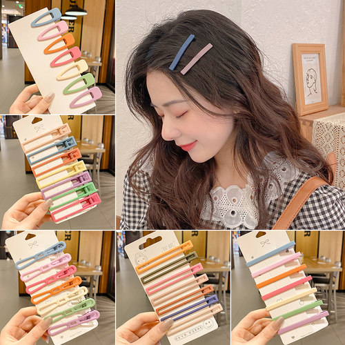 磨砂一字夹彩色侧边头饰刘海碎发