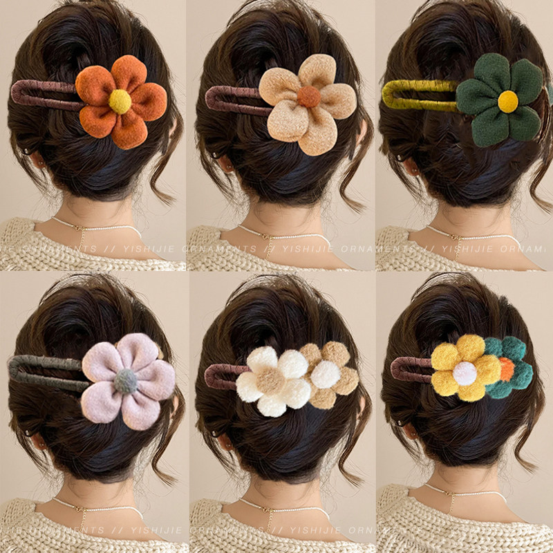 花朵鸭嘴夹女后脑勺盘发大号发夹高级感秋冬发卡成人一字夹子头饰,饰品/流行首饰/时尚饰品新,发饰,淘宝优惠券,粉丝福利购,淘宝优惠卷
