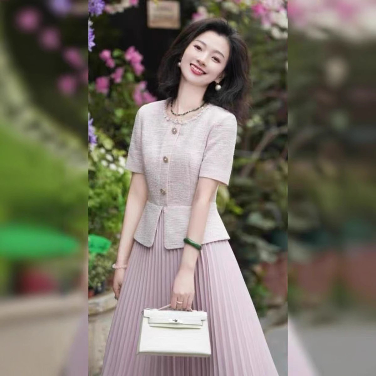 syfs9104时尚洋气粉色上衣百褶半身裙休闲套装女夏季气质通勤装,女装/女士精品,休闲运动套装,淘宝优惠券,粉丝福利购,淘宝优惠卷