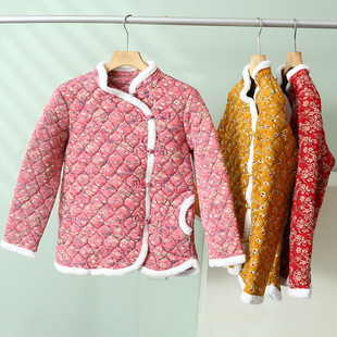 新款冬装妈妈时尚碎花百搭款加厚网红外套短款大花棉袄女装中国