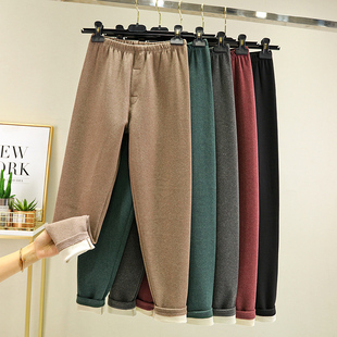 男士双面德绒保暖裤加绒加厚大码纯棉打底裤内穿宽松加大秋裤棉裤
