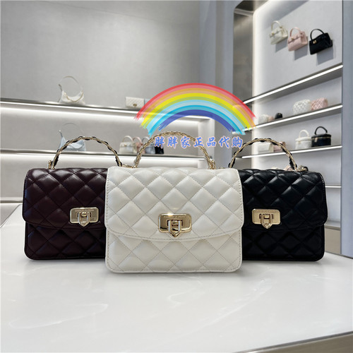 小CK菱格链条手提斜挎包小方包