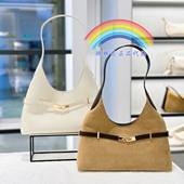 CHARLES&KEITH小CK2 40271621腰带式 搭扣简约单肩腋下包绒面秋冬