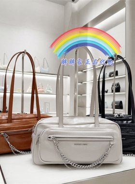 CHARLES&KEITH小CK2-20671897休闲学院风链条单肩腋下包法棍包