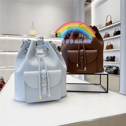 小CK抽绳水桶包子母双肩包