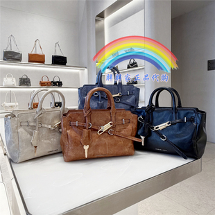 CHARLES&KEITH小CK2-30271702锁扣褶皱手提凯莉包斜挎单肩包油蜡