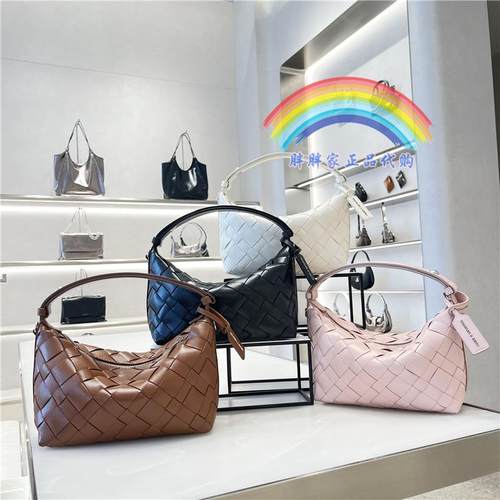 小CK编织饭盒包单肩斜挎老钱风