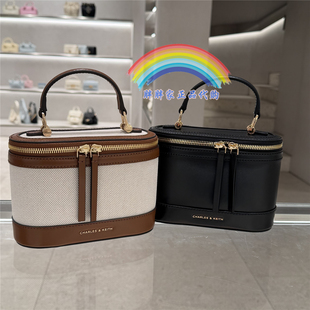 CHARLES&KEITH小CK2-80701625手提斜挎盒子包化妆包珠宝包复古包