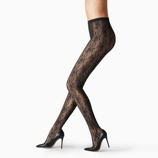 袜 瑞士Fogal 蕾丝花纹网眼透明连裤 2020春夏新款 1099 芙歌