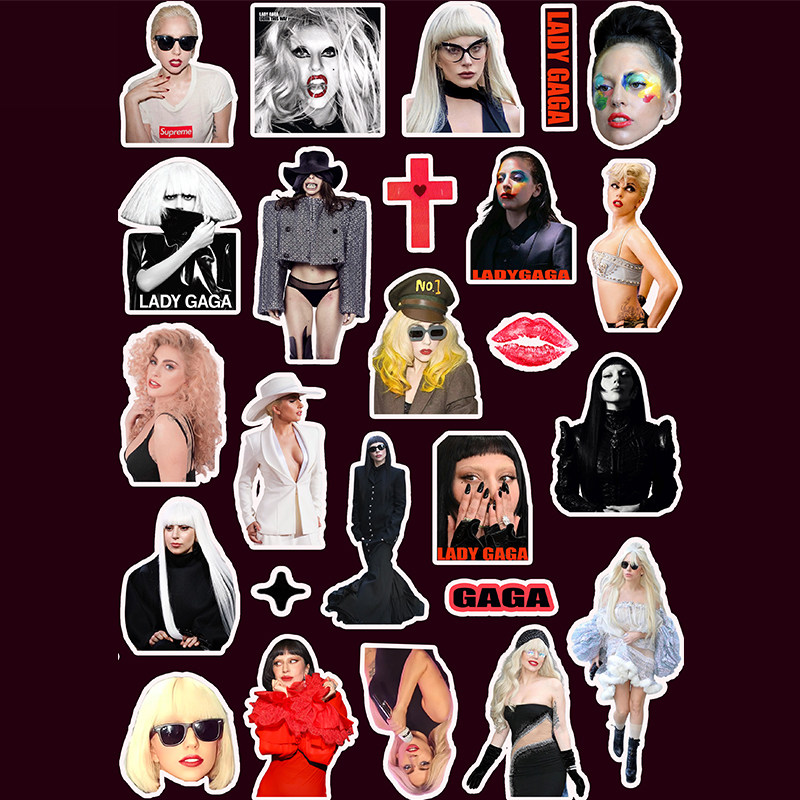LadyGaga贴纸 欧美歌手GAGA周边手机电脑行李箱手账贴画