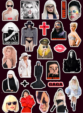 LadyGaga贴纸 欧美歌手GAGA周边手机电脑行李箱手账贴画涂鸦ins风