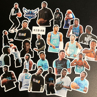 布兰登-米勒贴纸 防水nba球星周边夏洛特黄蜂队球员周边卡贴贴画