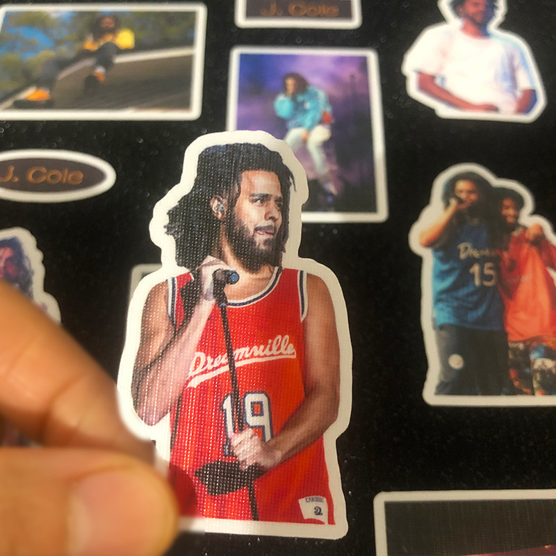 cole贴纸防水方形卡贴欧美说唱歌手嘻哈音乐手机壳装饰贴本子