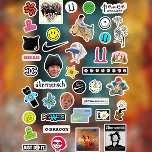 第五弹 权志龙贴纸 GD bigbang贴画韩国明星手机电脑装饰DIY贴画