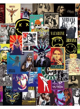涅槃乐队贴纸 Kurt Cobain欧美摇滚Nirvana复古贴画科特柯本周边