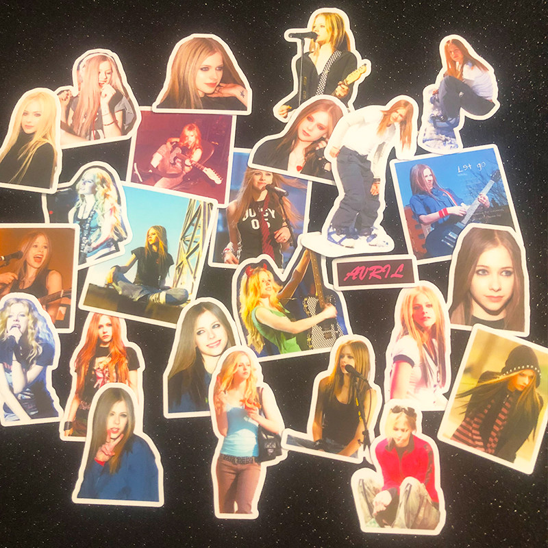 avril 艾薇儿贴纸装饰防水贴画摇滚说唱歌手周边手机壳ipad素材