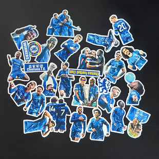 2025蓝军切尔西队贴纸合集 英超切尔西球星恩佐周边防水高清贴画