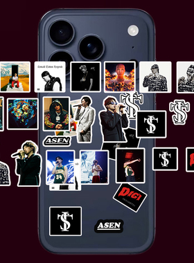 艾志恒贴纸 2cm小尺寸Asen潮流嘻哈手机贴画迷你贴防水专辑贴