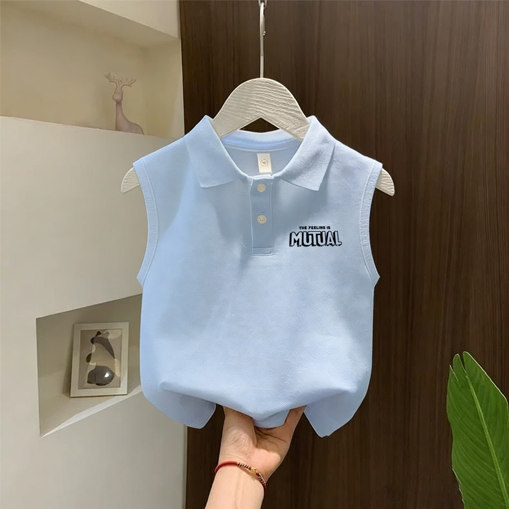 薄款外穿宝宝上衣服Polo衫无袖T恤纯棉背心夏季2026新款男童女童