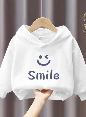 洋气春秋季新款连帽卫衣百搭小孩童装男女通用打底衫长袖上衣潮